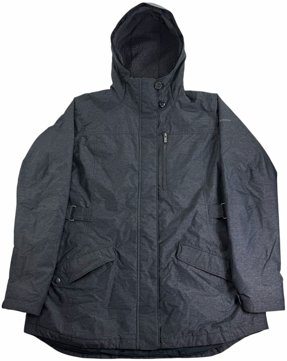 Columbia Women’s XL Charcoal Gray Full Zip Thermal Hooded Insulated Parka Jacket